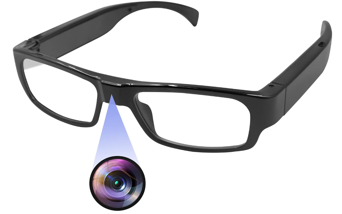 UYIKOO 小型カメラ 隠しカメラ メガネカメラ HD1080P画質 大容量128GB対応長時間録画 操作簡単 スパイカメラ 写真撮影 カメラ付きメガネ 防犯用 会議 商談 証拠撮影 屋内 屋外ブラック 日本語取説 S300