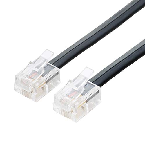 ミヨシ MCO 電話機コード 6極4芯 1m 黒 DC-401/BK DC-401/BK