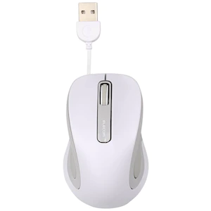 エレコム有線巻き取り式 3ボタン BlueLEDマウス（ホワイト）ELECOM ReelM-MK1UBSWH