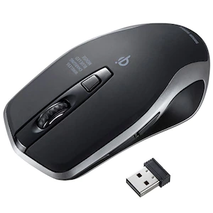 サンワサプライQi規格準拠 BlueLED 2.4GHzワイヤレス充電マウス 5ボタン（ブラック）SANWA SUPPLYMA-WBL157BK